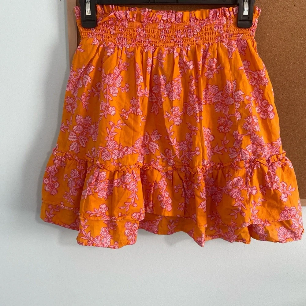 J. Crew Orange and Pink Floral Mini Skirt - Picture 2 of 3